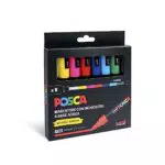 Posca - UniPosca Set con 8 Pennarelli Acrilici Assortiti