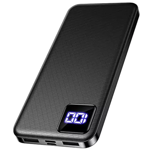 Power bank 10000mAh FAHEFANA Caricatore Portatile Sottile & Leggero con Display LED Powerbank USB C 3A Compatibile con iPhone