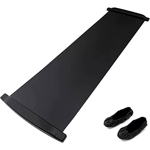 POWRX Tavola Slide Board con copriscarpe - Ideale per l’allenamento atletico di gambe