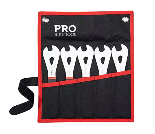 PRO BIKE TOOL Set di chiavi a cono - Set di chiavi a cono da 5 pezzi con borsa