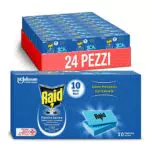 Raid Piastrine Antizanzare, Inodore, Formato Scorta 24 Confezioni da 10 Pezzi Ciascuna