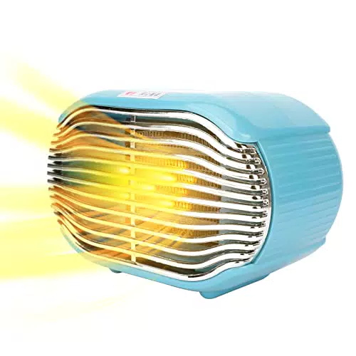 Riscaldatore da tavolo, 800W mini riscaldatore elettrico portatile in ceramica riscaldatore personale con 2 impostazioni di calore per casa ufficio camera letto protezione contro il surriscaldamento