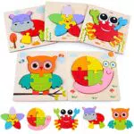 rolimate Puzzle in Legno Giochi Bambini Giocattoli Animali da Puzzle in Legno