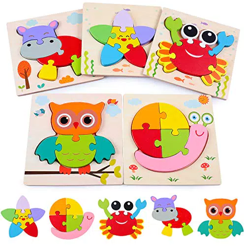 rolimate Puzzle in Legno Giochi Bambini Giocattoli Animali da Puzzle in Legno