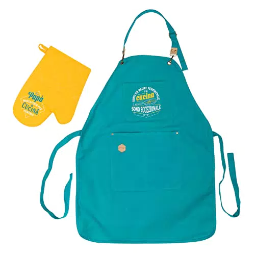 Set di grembiule + presina - Sono un padre fenomenale e in cucina sono eccezionale