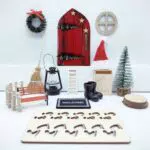 SILARLAIT Porta Gnomo Set Natalizio, 13 Pezzi Mini Porta Elfo Natale Kit Fai da Te