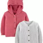 Simple Joys by Carter's Cardigan in Maglia, Grigio/Rosso, 6-9 mesi