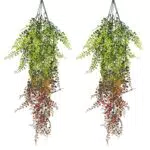 SLFYEE 2PCS Piante Artificiali da Interno Pianta Finta Cadente Edera Artificiali Rampicante Plastica Piante Pendenti Finti per Decorazioni Balconi Casa Giardino Porta
