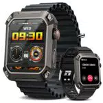 Smartwatch Uomo Militare DEKELIFE 1, 9” HD Orologio Fitness con Chiamate Bluetooth 123 Modalità Sport/5ATM/25+Giorni Batteria/Cardiofrequenzimetro/SpO2/Sonno