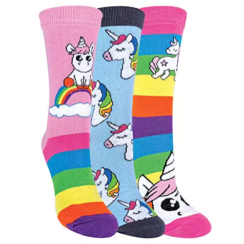 Sock Snob 3 Paia Bambini Calzini Unicorno Calze Cotone per Ragazzi e Ragazze