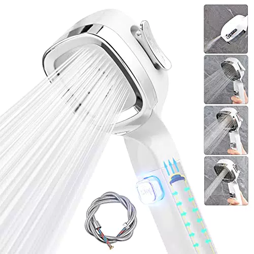 Soffione Doccia, Doccino A Mano Nokeso 4 Tipi di Getto