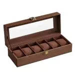 SONGMICS Porta Orologi a 6 Posti, Scatola Portaorologi