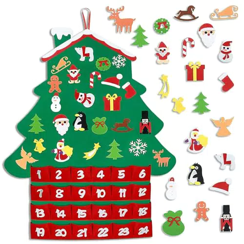SPORWAY Albero di Natale in feltro, fai da te in feltro per bambini