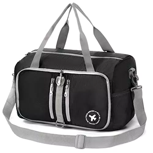 SUCIKORIO Borsone da Viaggio Pieghevole, Borsa Bagaglio a Mano 40x20x25 Nuova Ryanair Impermeabile Grandi Leggero Borsa Sportiva 20L Unisex Weekender con Manici e Tracolla per Aereo