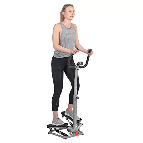 Sunny Health & Fitness Macchina Stepper a Scalini con Manubrio a Spirale Argento SF-S020027