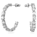 Swarovski Orecchini a cerchio Tennis Deluxe, Cristalli a taglio misto
