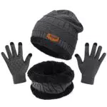 TAGVO Sciarpa per Cappello Invernale Berretto, Guanti Touch Screen 3 in 1 Kit di Accessori Caldi