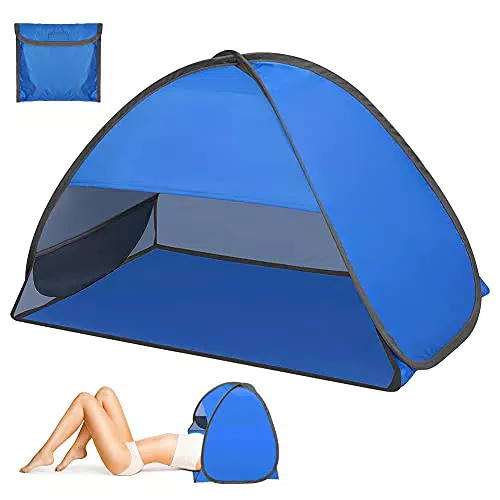 Tenda da spiaggia, zootop pop-up per 1-2 persone, portatile con supporto per telefono e custodia per esterni