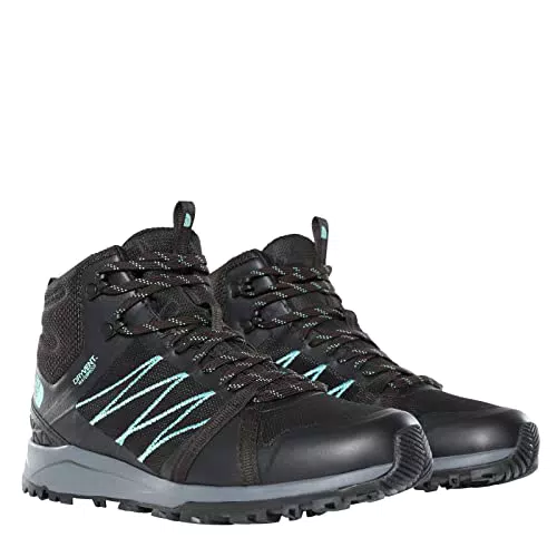 The North Face - Scarpe Impermeabili Litewave Fastpack II da Donna - Altezza Caviglia Media - TNF BLACK/AQUA SPLASH
