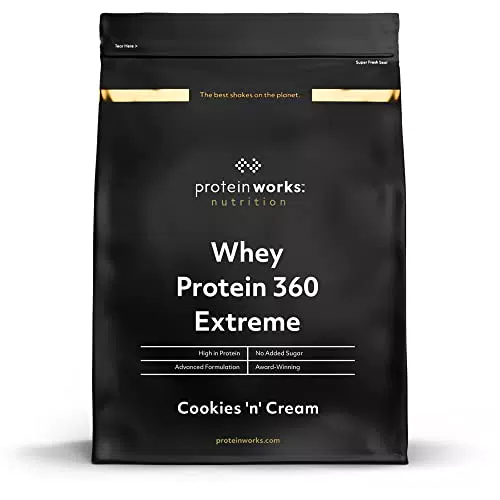 The Protein Works - Proteine Whey 360 ​​Extreme in Polvere - Panna & Biscotti - Frullato Ad Alto Contenuto Proteico - Con Glutammina