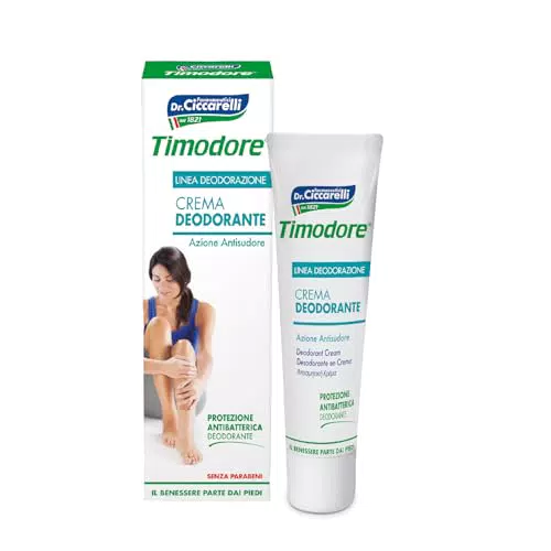 Timodore, Crema Deodorante, Contrasta l'Eccessiva Traspirazione e il Cattivo Odore del Piede