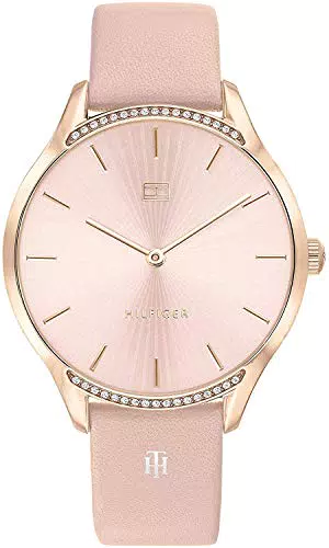 Tommy Hilfiger Orologio Analogico al Quarzo da Donna con Cinturino in Pelle Rosa - 1782215