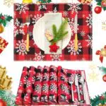 Tovagliette Natalizie, Tovagliette di Natale, 6 Set di Tovagliette Natalizie