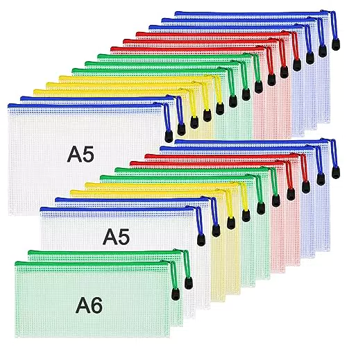 TUFA Sacchetto del Documento, 26 Pezzi Buste Plastica Zip A5+A6