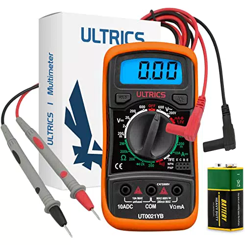 ULTRICS Multimetro Digitale Professionale, Amperometro Voltmetro Ohmmetro