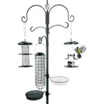 Wildtier Herz, Mangiatoia Uccellini da Esterno Composta da 3 Colonne per Contenere Diversi Tipi di Mangime per Uccelli Selvatici Realizzata in Metallo Alta 235 cm Colore Nero