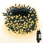 WISD Luci di Natale - Catena Luminosa 100 LED 12.8M Esterno Interno con Cavo Verde