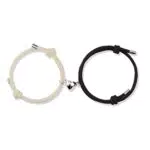 YELUWA 2 Pezzi Braccialetti Magnetici per Coppie per Donna Uomo Attrazione Reciproca Fatta a Mano Bracciali Abbinati a Lunga Distanza Voti di Amore Eterno Regalo di San Valentino