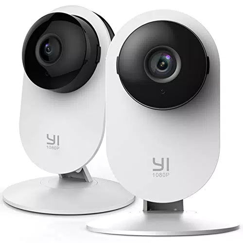 YI Home Camera 1080p Kit da 2, IP Camera WiFi, Telecamera Interno di Sorveglianza con Rilevamento di Movimento