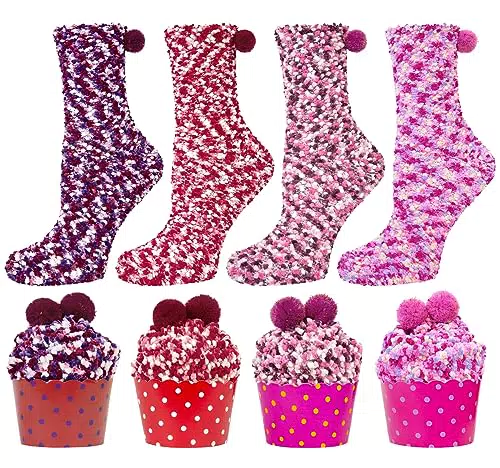 YSense Snug Donna Regalo Inverno Calze Calzini Natalizi Ragazza Cupcake Calzini Termici Divertenti Accessori