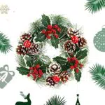 ZHSIHAI Ghirlanda Nataliziadi Natale Ghirlanda di Decorazioni Natalizie Ghirlanda di Natale Porta appesa Regali di Natale Corona Anello di Vite di Natale per la Decorazione Interna ed Esterna