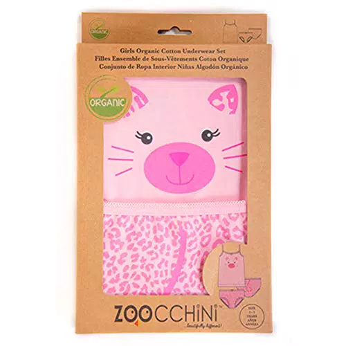 Zoocchini insieme ragazza Canottiera/Culotte, motivo gattino rosa 5  6 anni