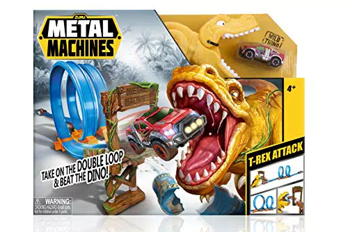 Zuru Pista Metal Machines Dinosauro, con 2 loopings