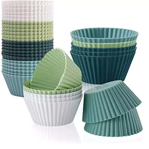 24 pirottini riutilizzabili per muffin in silicone