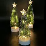 3 Pezzi Mini Alberi di Natale da Tavolo con Luci Mini Albero di Natale Artificiale Decorazione per Feste di Natale Ornamenti da Tavola in Miniatura Home Office Decorazione da Tavolo