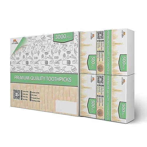 3000 Pezzi Premium Bambù Stuzzicadenti di Legno per Cocktail - Igiene Personale