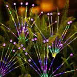 4 Pezzi 10 LED Luci Solari Esterno, Firefly light Solar Powered Firefly Garden Light Firefly Solar Pathway Lights IP65 Impermeabile Terra Incasso Esterno Lampada per Giardino Vialetto Scala Paesaggio
