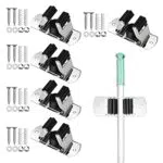 5 Pcs Porta Scopa a Parete Portascope da Muro Portascop in Acciaio Inossidabil Salvaspazio per Cucina Giardino