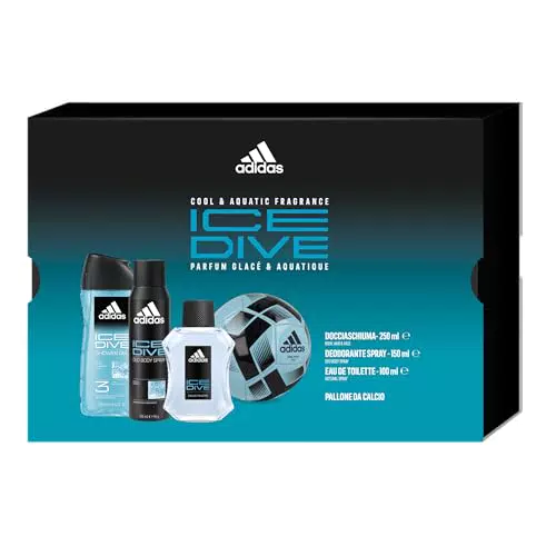 Adidas, Confezione Regalo Ice Dive, Eau de Toilette Uomo 100 ml