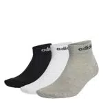adidas IC1306 T LIN ANKLE 3P Calzini medium grey heather/white/black X