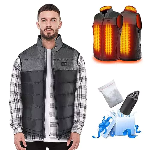 AFUNSO Gilet Riscaldato Uomo Donna, Copertura Leggera Riscaldamento Elettrico Temperatura Controllo Copertura Collo Extra Riscaldata