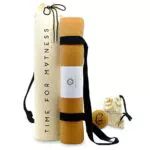 aGreenie Set di borse per tappetino yoga - sughero gomma naturale - 4mm - antiscivolo - non inquinante - tappetino da ginnastica - incl. cinghia di trasporto più palla da massaggio e e-book