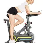 ANCHEER Bicicletta da appartamento Bici da Fitness Bike Esercizio con Display LCD e Controllo APP/Cuscino Regolabile/Supporto Tablet/Volante Silenzioso