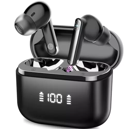 Aptkdoe Cuffie Bluetooth, Auricolari Bluetooth 5.3 con Bassi Coinvolgenti