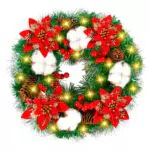AQXONG 30 cm Ghirlanda di Natale, Ghirlanda Natalizia con 30LED