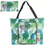 Augot Grande Borsa da Spiaggia Pieghevole, Borsa Mare Impermeabile Borse Tote da Donna con Zip Grande per Spiaggia